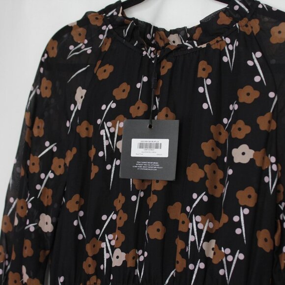 NWT Cynthia Rowley Blossom Black Floral Silk Maxi Dress Size Small - Picture 5 of 14